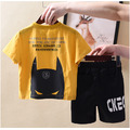 2020夏款韓版男童蝙蝠俠上衣+短褲二件套(黃)現貨