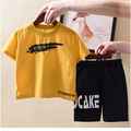 2020夏款韓版男童蝙蝠俠上衣+短褲二件套(黃)現貨_1