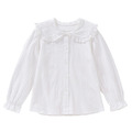 秋款韓版中大童娃娃領長袖白色襯衫/上衣_6