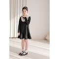 【韓國正品】2020秋款中大童花邊領荷葉邊公主裙(黑色)_2