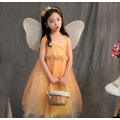 萬聖節cosplay花仙子長款蓬蓬公主裙+翅膀(黃色)