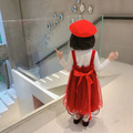 2020冬款韓版小童內搭衣+紅色吊帶公主裙二件套_3