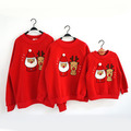 韓國東大門冬款加絨男女童聖誕老人糜鹿上衣/親子裝(紅色)