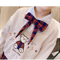 2021春裝韓版中大童學院風拼接格子裙假二件上衣/長版衣_7