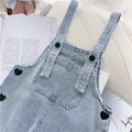 2021春裝韓版中大童純棉愛心吊帶牛仔褲(藍色)_6