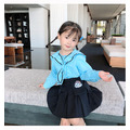 2021春裝韓版小松鼠海軍領上衣+百褶短裙二件套(藍色)_7