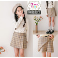 【韓國正品】春款中大童復古格子裙褲/半身裙
