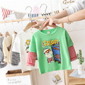 2021春裝韓版男童可愛卡通圖案假二件T恤/上衣(3色)_2