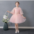 韓版中大童澎澎袖網紗公主禮服/花童/畢業禮服(粉色)_1