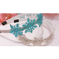 韓版兒童冰雪奇緣閃亮雪花髮箍/頭飾(藍/銀)_4