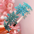 韓版兒童冰雪奇緣閃亮雪花髮箍/頭飾(藍/銀)_3