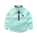 2021春裝韓版中大童男童假領帶小狗圖案長袖襯衫/上衣(3色)_2