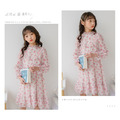 2021春裝韓版中大童粉碎花雪紡長袖連衣裙_5