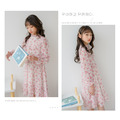 2021春裝韓版中大童粉碎花雪紡長袖連衣裙_4