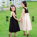 2021夏裝韓版中大童純棉無袖拼色長款連衣裙/姐妹裝(2色)_2