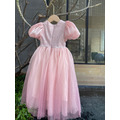 2021夏裝韓版中大童宮廷風亮片粉色長款公主裙_5