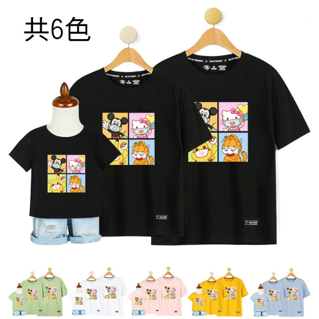 2021夏裝韓版純棉米奇凱蒂貓短袖T恤/上衣/親子裝(6色)