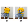 2021夏裝韓版男童寶可夢二件短袖上衣+短褲二件套(黃色)現貨_2