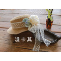 【韓國正品】夏款蕾絲花朵渡假沙灘帽/遮陽帽(2色)