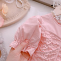 2021夏裝韓版中大童優雅澎澎袖粉色公主裙_2