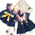2021夏裝韓版海軍藍美少女連衣裙_4