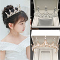 兒童皇冠珍珠亮鑽公主髮箍/髮飾/禮服配飾(金/銀)
