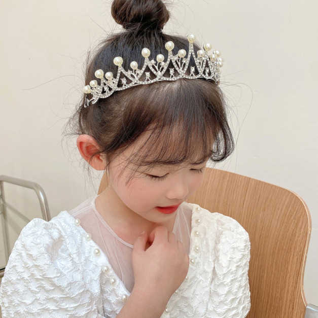 兒童皇冠珍珠公主髮箍/髮飾/禮服配飾
