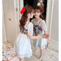 2021夏裝韓版中大童小吊帶花朵澎澎袖公主裙(2色)_3