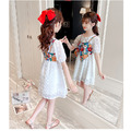 2021夏裝韓版中大童小吊帶花朵澎澎袖公主裙(2色)_4