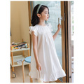 2021夏裝韓版中大童小清新寬版飛袖連衣裙(2色)_7