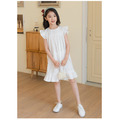 2021夏裝韓版中大童小清新寬版飛袖連衣裙(2色)_9