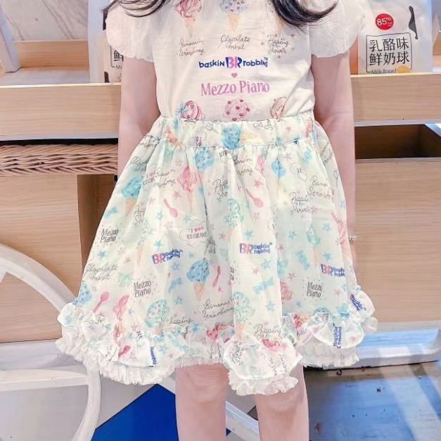 2021夏裝日系中大童可愛冰淇淋短裙