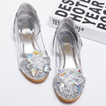 韓版灰姑娘水鑽花朵水晶公主鞋/高跟鞋(4色)