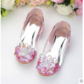 韓版灰姑娘水鑽花朵水晶公主鞋/高跟鞋(4色)_6