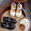 韓版時尚雙層蝴蝶結軟皮防滑公主鞋/皮鞋/娃娃鞋/包鞋(2色)