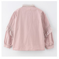 2021秋裝韓版中大童蕾絲花邊棉質長袖襯衫/上衣(2色)_10