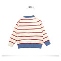 2021秋裝韓版中大童條紋愛心針織毛衣外套/小開衫_7