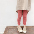 2021秋裝韓版百搭條紋彈性8分褲/內搭褲(黑/紅)_3