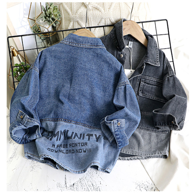 2021秋裝韓版男童牛仔拼接外套/上衣(2色)