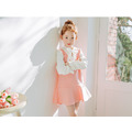 【韓國正品】秋款中大童蝴蝶結假二件荷葉連衣裙_3
