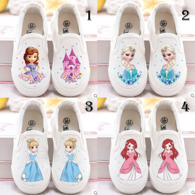 韓版可愛迪士尼公主卡通圖案休閒鞋/小白鞋/球鞋/板鞋(8款)