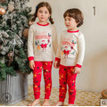 2021秋裝韓版男女童聖誕圖案睡衣二件套/家居服(3款)