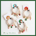 聖誕節可愛麋鹿雪花珍珠吊墜髮飾/髮繩(4款)_1