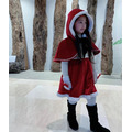 2021冬款歐美風聖誕新年紅色公主裙+連帽披風二件套_4