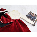 2021冬款歐美風聖誕新年紅色公主裙+連帽披風二件套_11