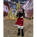 2021冬款歐美風聖誕新年紅色公主裙+連帽披風二件套_3