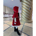 2021冬款歐美風聖誕新年紅色公主裙+連帽披風二件套_1