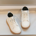 韓版兒童拼色薄絨短筒休閑板鞋/短靴/休閒鞋/皮靴(白色)_1