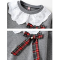 2021冬款中大童日系JK學院風蝴蝶結上衣+格子裙褲二件套_9