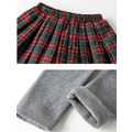 2021冬款中大童日系JK學院風蝴蝶結上衣+格子裙褲二件套_3
